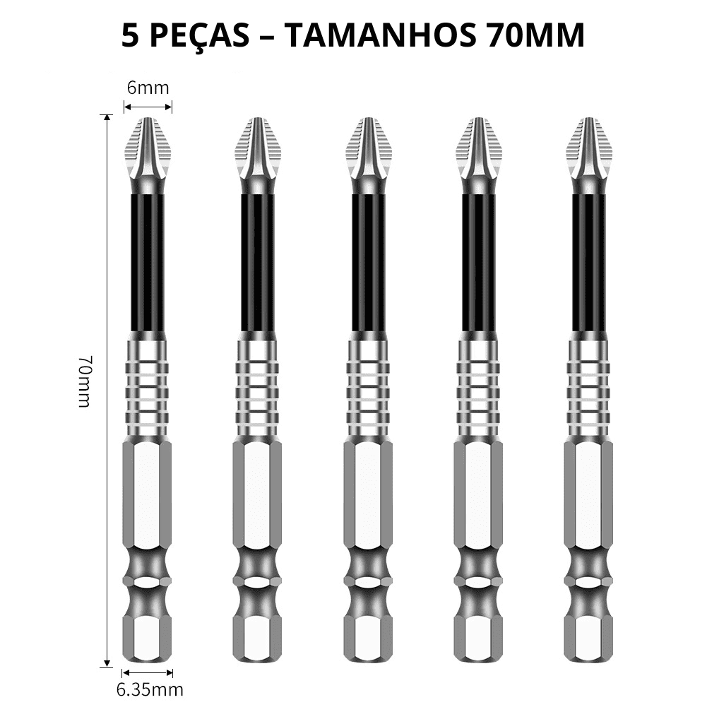 (Pague 5 Leve 20) - Ponteira Magnética Phillips em Aço Tungstênio
