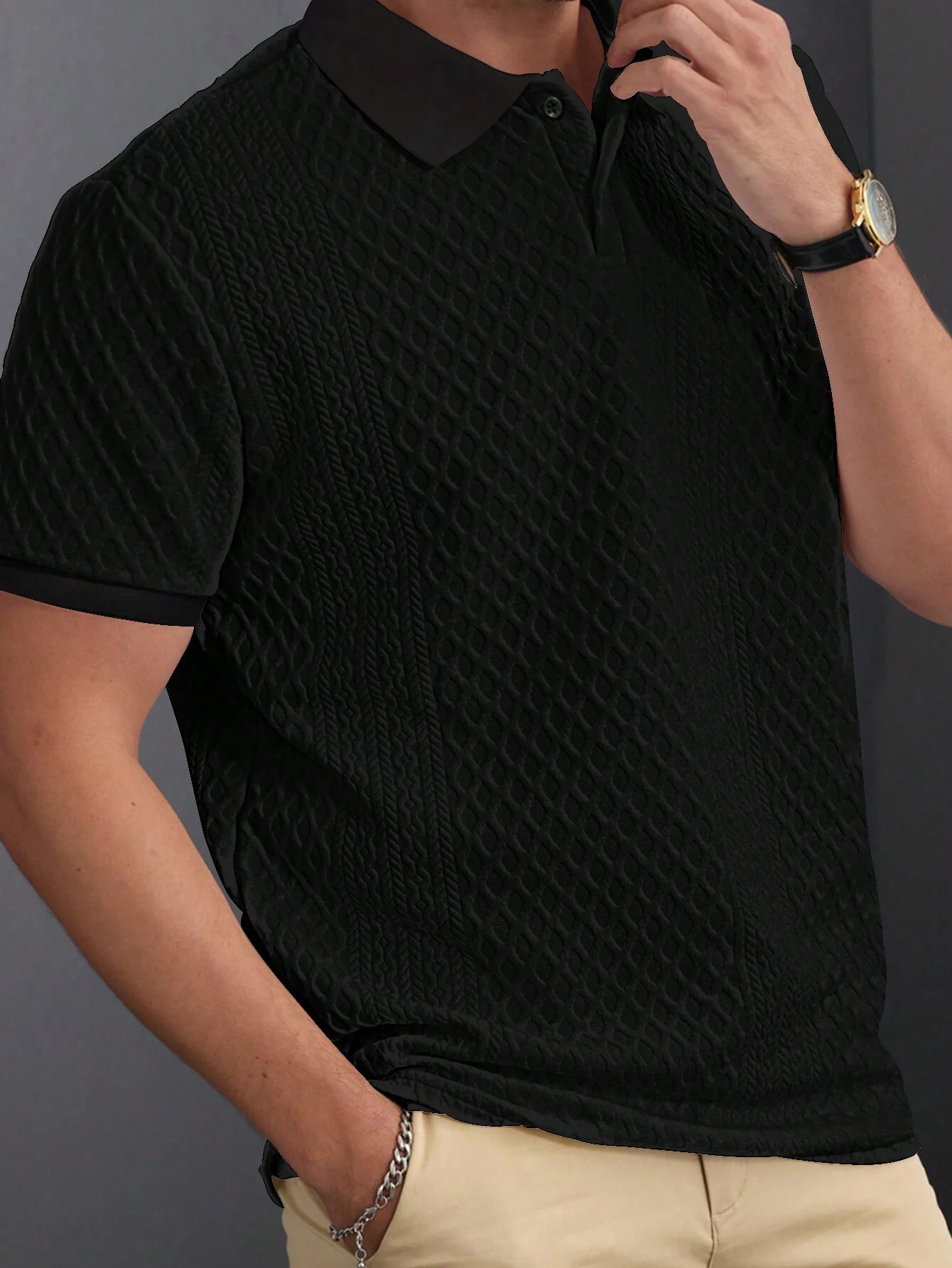 Kit com 4 Camisas Polo Texturizadas