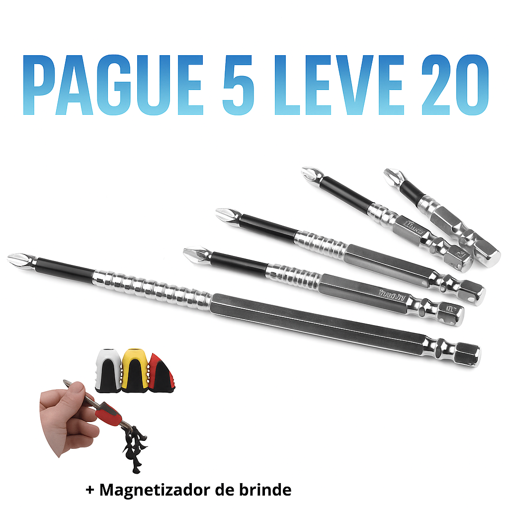(Pague 5 Leve 20) - Ponteira Magnética Phillips em Aço Tungstênio