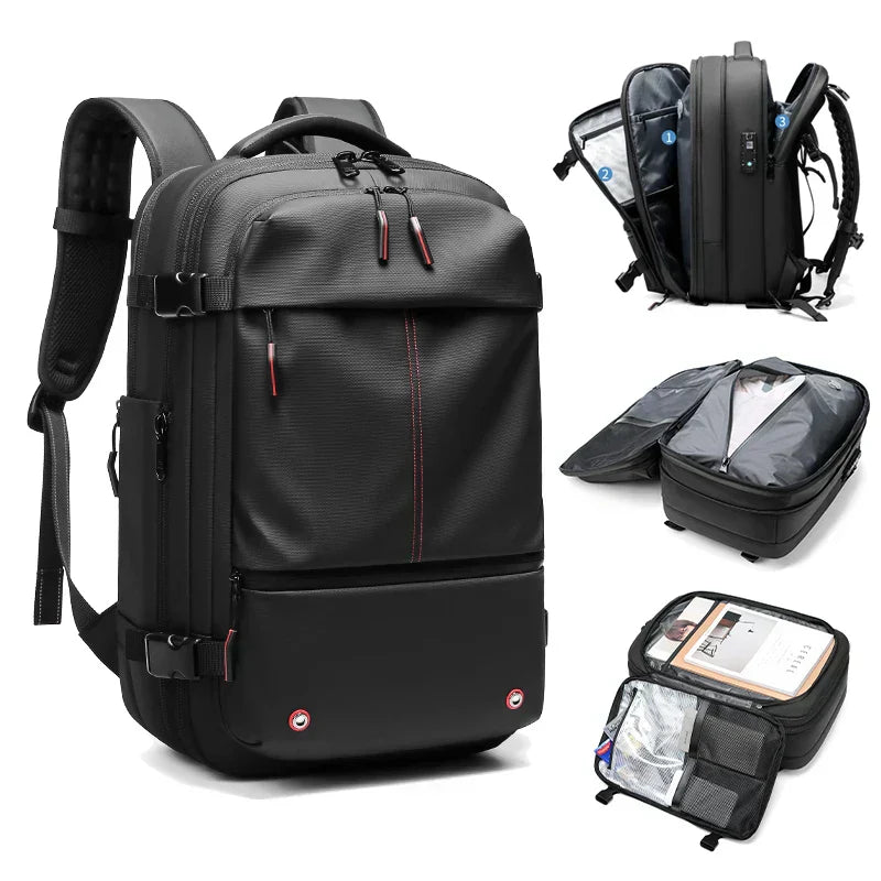 A Mochila de Viagem com Cadeado e Compressão a Vácuo Essence Trip + Brinde Necessaire