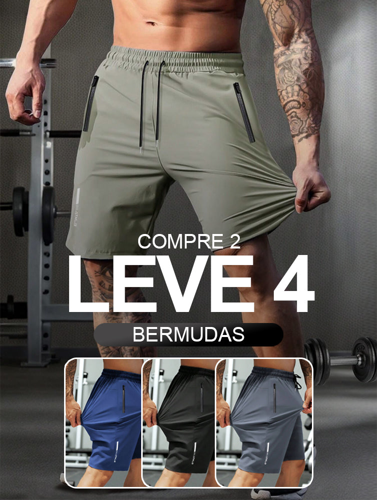 KIT 4 Bermudas Masculinas UrbanFlex + Brinde Exclusivo Hoje!